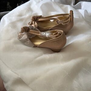 Joyfolie Metallic rose Gold  heels with Bow size 13